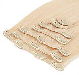 Волосся на шпильках 65 см 160 грамів. Колір #60 Холодний блонд, фото 2