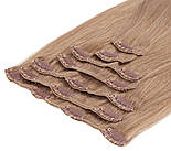 Волосся на кліпсах 50 см 160 грамів. Колір #16 Світло-русявий, фото 2