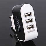 Адаптер зарядки 3USB 220V з потужністю 3.1A., фото 3