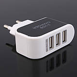 Адаптер зарядки 3USB 220V з потужністю 3.1A., фото 4