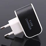 Адаптер зарядки 3USB 220V з потужністю 3.1A., фото 5