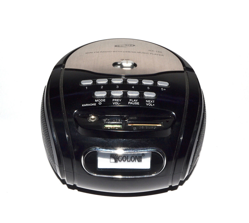 Бумбокс колонка караоке часы MP3 Golon RX 686Q Black - фото 2 - id-p425489451