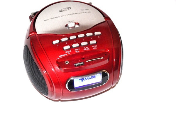 Бумбокс колонка караоке часы MP3 Golon RX 686Q Red - фото 5 - id-p425489452