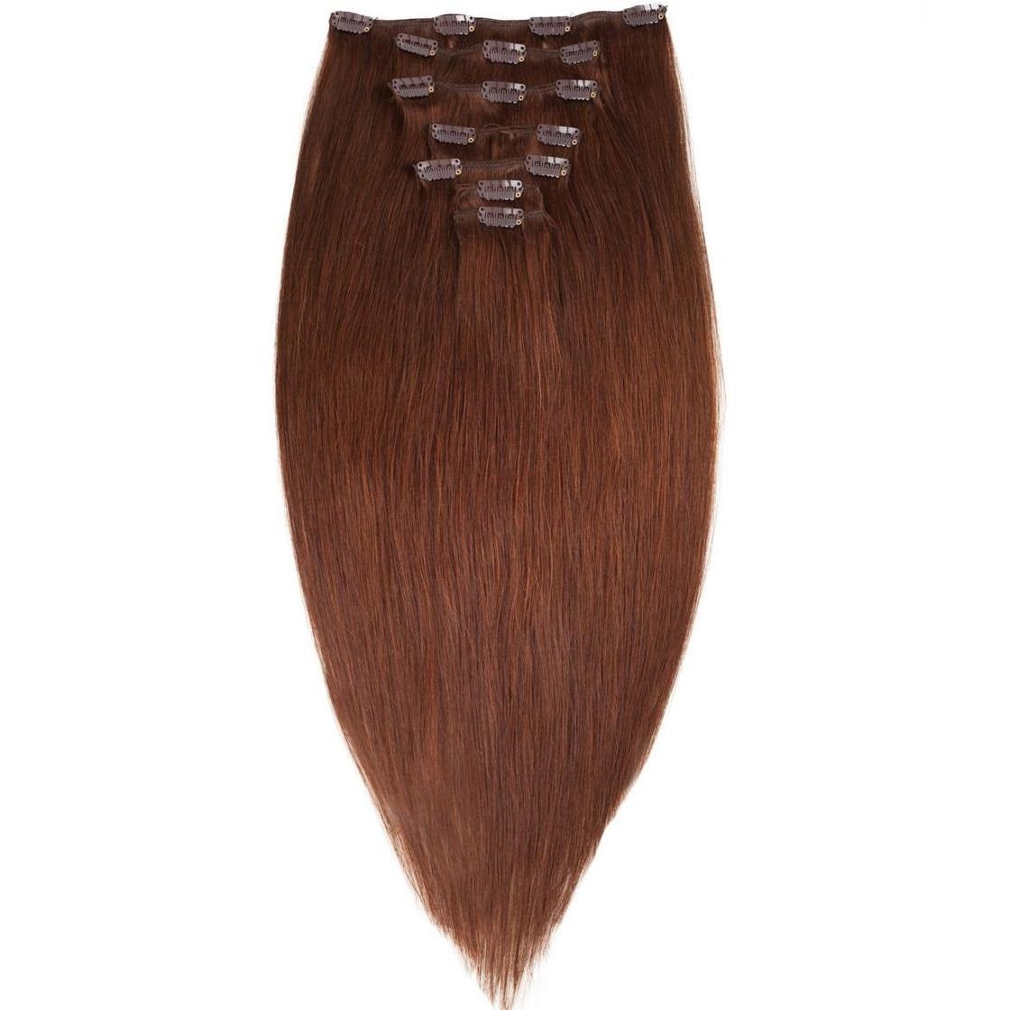 Волосся на шпильках 40 см 120 грамів. Колір #04 Шоколад