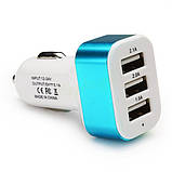 Автомобільна зарядка CAR від споживача на 3 USB, фото 6