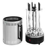 Електрошашлик-гриль BBQ 1000W Domotec GH8612. Вертикальний барбекю-шашлик-гриль на 6 шампурів., фото 3
