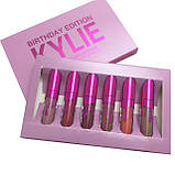 Набір рідких матових помад 6 в 1 Kylie 8626 Birthday Edition New, фото 2