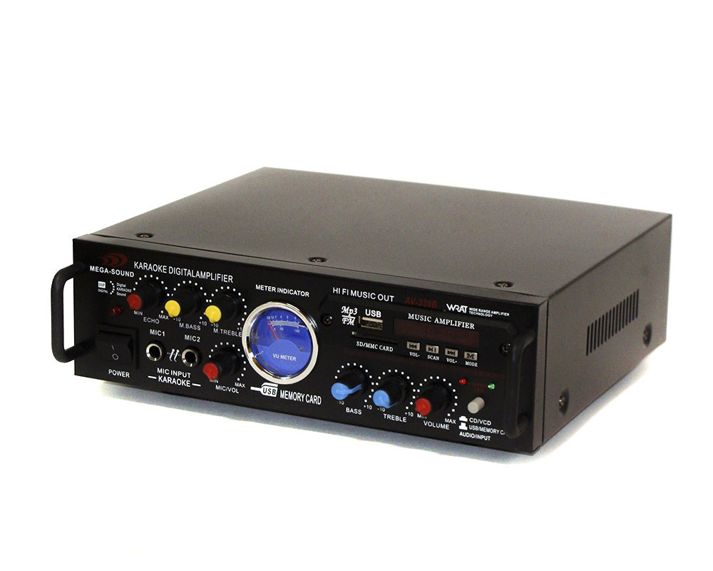 Підсилювач Mega Sound AV-339B 2*500maxx USB MP3 караоке FM