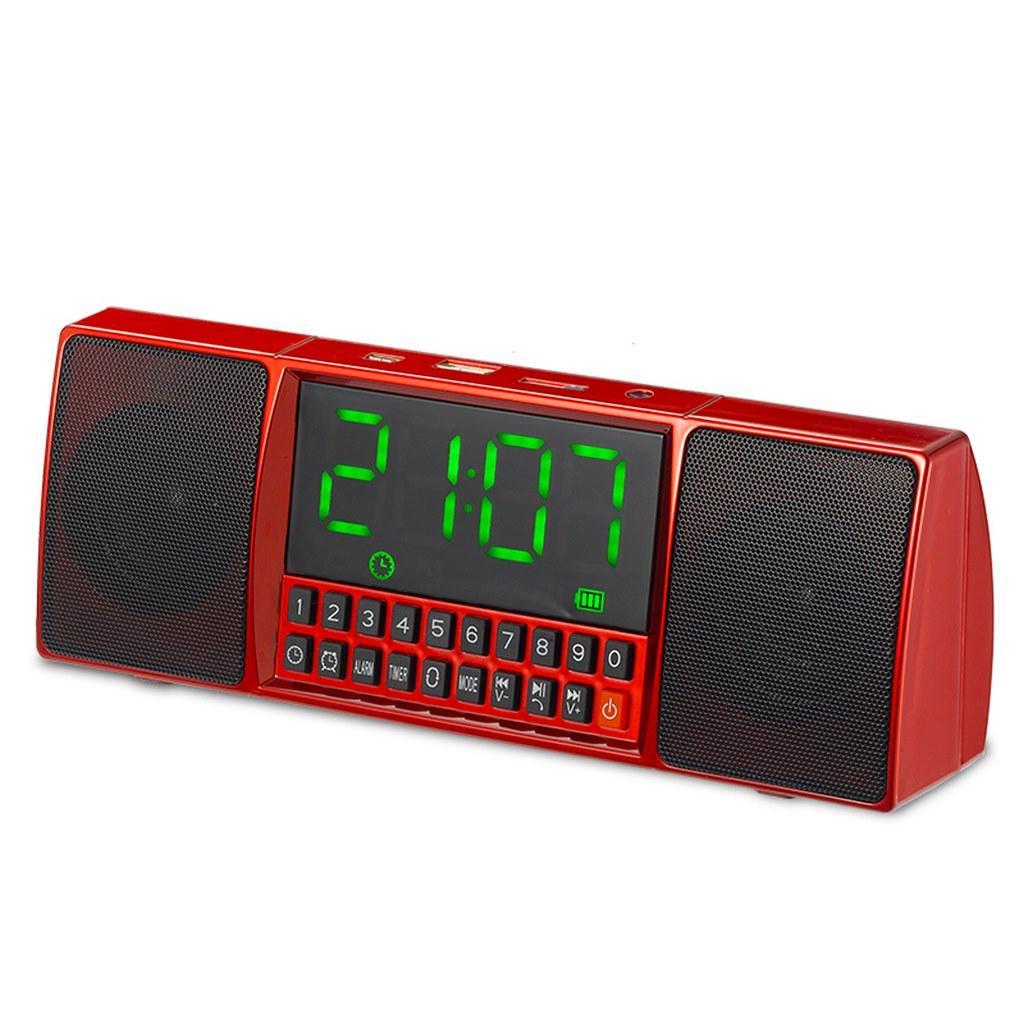 Портативна колонка MP3 годинник WS-15 bluetoooth Red