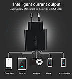 Адаптер 220 v для USB Зарядка на 3 USB SUMPK HKL-USB32 з LED дисплеєм, фото 3