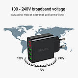 Адаптер 220 v для USB Зарядка на 3 USB SUMPK HKL-USB32 з LED дисплеєм, фото 4