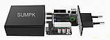 Адаптер 220 v для USB Зарядка на 3 USB SUMPK HKL-USB32 з LED дисплеєм, фото 5