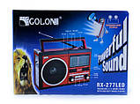 Портативна колонка MP3 USB Golon RX-277LSD Solar з сонячними панелями Blue, фото 7