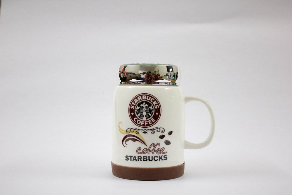 Чашка керамічна чашка Starbucks з кришкою SH 025-1 Brown
