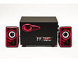 USB колонки для ПК комп'ютерні колонки 2.1 MP3 Bluetooth Cyber AN-2533 Red, фото 3