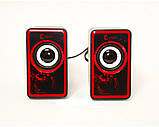 USB колонки для ПК комп'ютерні колонки 2.1 MP3 Bluetooth Cyber AN-2533 Red, фото 5
