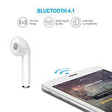 Наушник гарнитура Bluetooth I7 White, фото 4