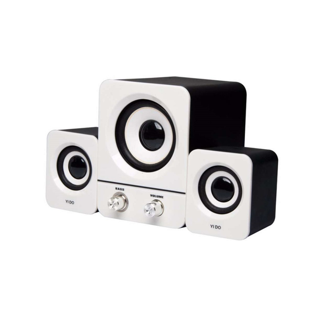 USB колонки для ПК комп'ютерні колонки 2.1 YIDO YD-25 White