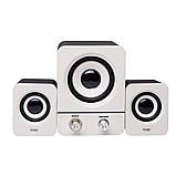 USB колонки для ПК комп'ютерні колонки 2.1 YIDO YD-25 White, фото 3