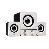 USB колонки для ПК комп'ютерні колонки 2.1 YIDO YD-25 White, фото 4