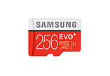 Карта пам'яті Samsung Plus EVO microSDXC UHS-I U3 256GB сlass10 з SD адаптером, фото 2