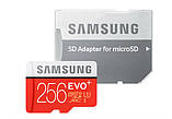 Карта пам'яті Samsung Plus EVO microSDXC UHS-I U3 256GB сlass10 з SD адаптером, фото 3