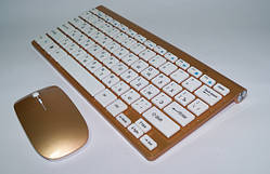 Бездротова клавіатура з мишкою 902 золота