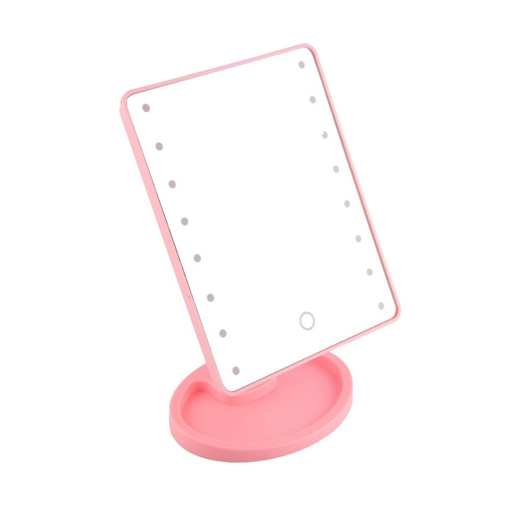 Дзеркало для макіяжу Magic Makeup Mirror R86667 зі світлодіодною підсвіткою, рожеве.