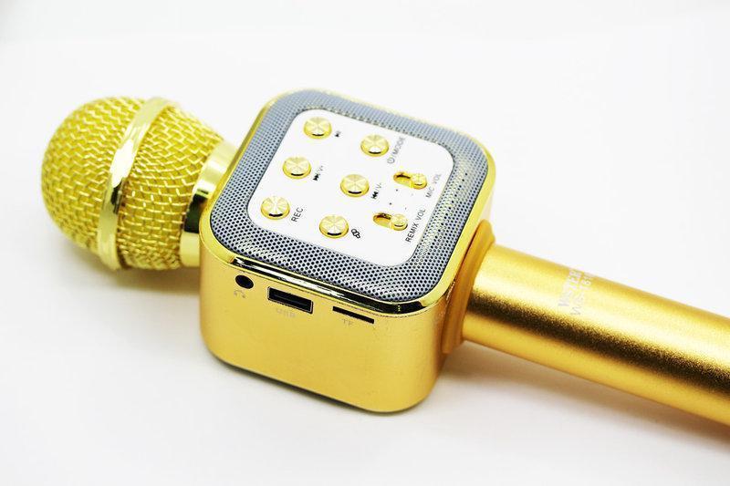 Бездротовий мікрофон караоке bluetooth з чохлом WS18 золотою