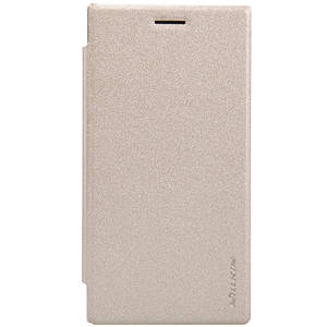 Шкіряний чохол-книжка Nillkin Sparkle для Nokia Lumia 830 золотистий