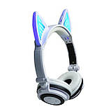 Навушники LINX BL108A Bluetooth з Котячими Вушками LED Білі, фото 5