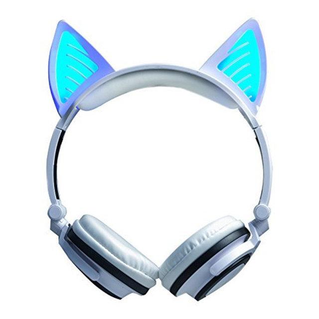Навушники LINX BL108A Bluetooth з Котячими Вушками LED Білі