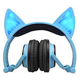 Навушники LINX BL108A Bluetooth з Котячими Вушками LED Сині, фото 2