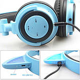 Навушники LINX BL108A Bluetooth з Котячими Вушками LED Сині, фото 7