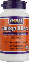 Гінкго Білоба Now Foods Ginkgo Biloba 60 mg 60 Veggie Caps