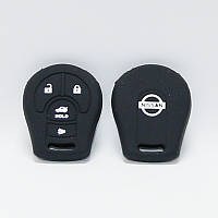 Чехол силиконовый для ключа Nissan (4 кнопки,Черный)