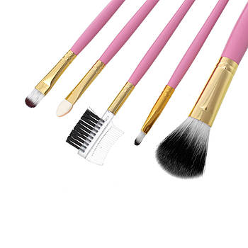 Пензлі для макіяжу рожеві Якість 5 шт.