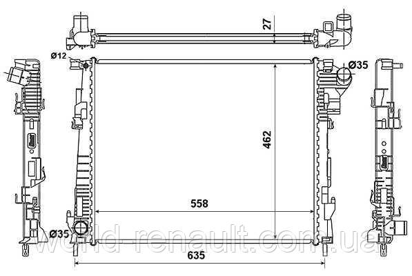 Радіатор системи охолодження на Рено Трафік II 2.0dci M9R/NRF 53966, фото 1