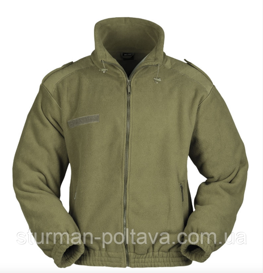 Кофта толстовка  флисова щільна  LTESCHUTZJACKE колір олива щільності 400 грим Mil-Tec Німеччина, фото 1