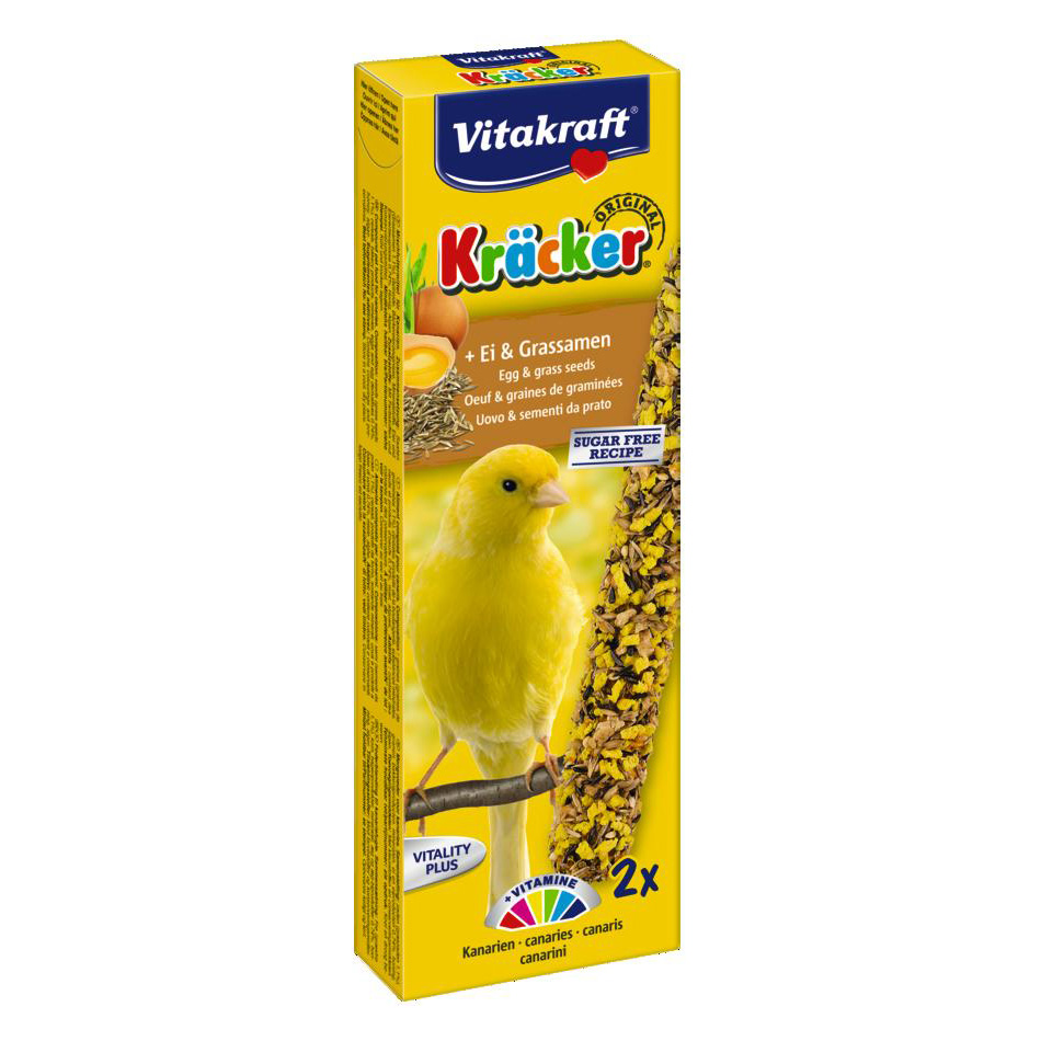 Ласощі для канареєк Vitakraft «Kracker Original + Egg & Grass Seeds» 2 шт. (яйце і семена) 21265