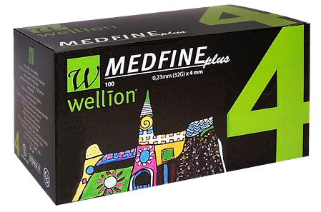 Голки інсулінові Wellion Medfine 4мм, 32G - Веллион Медфайн 4мм, фото 3
