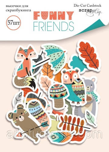 Набір висічок для скрапбукінгу 57 шт. від Scrapmir Funny Friends