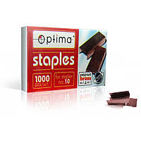 Скоби No10 мідні Optima, 1000 шт.