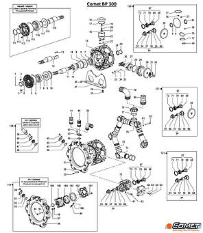 Притискач мембрани насоса Comet BP300, 06020075, фото 2