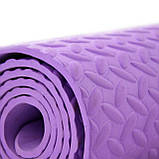 Килимок (мат) для йоги та фітнесу EVA OSPORT 8мм (MS 1088) Фіолетовий, фото 2