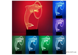 Сенсорний нічник "Дельфін" 1100 світлодіодна лампа з ефектом тривимірного зображення