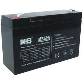 Aкумулятор AGM 12 А·год 6 В, необслуговуваний герметичний, модель MS12-6, MHB battery
