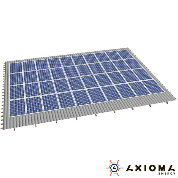 AXIOMA energy Система кріплень на 78 панелей паралельно даху, алюміній 6005 Т6 і неіржавка сталь А2, AXIOMA energy