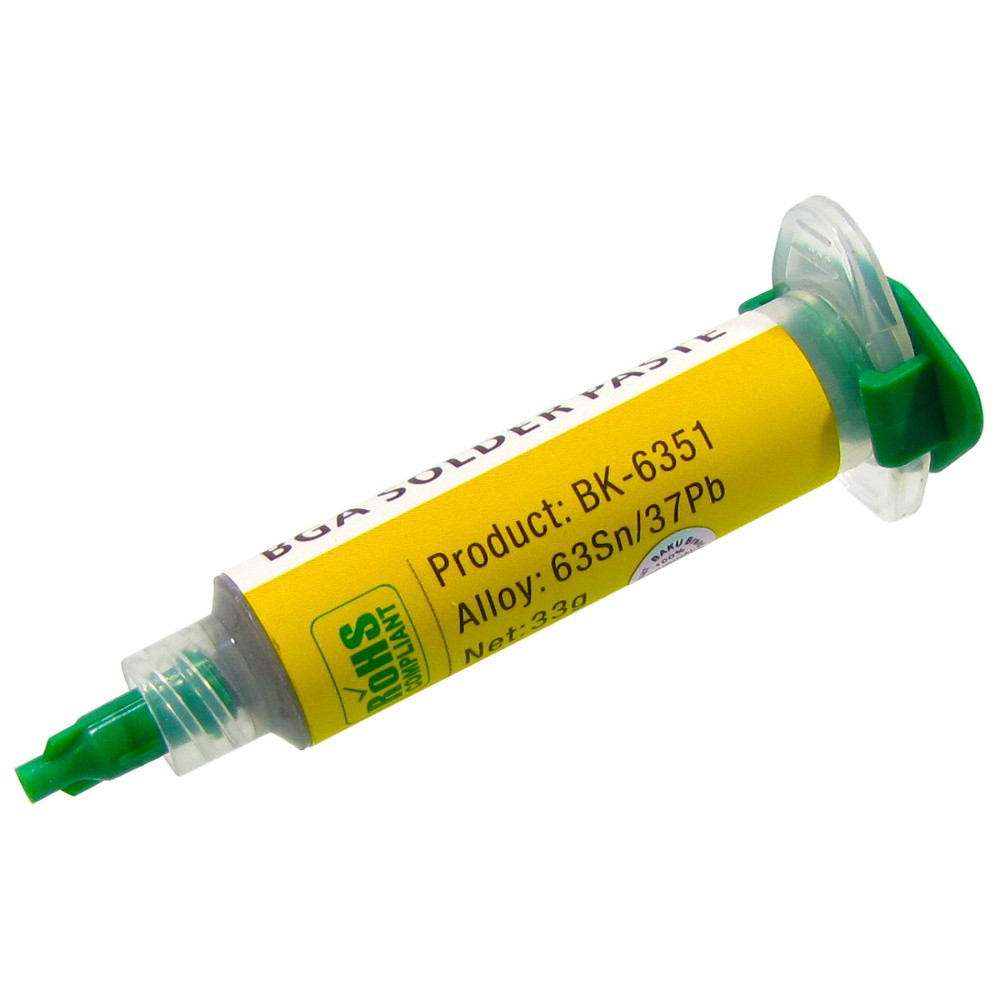 Паяльна паста Baku BK-6351 33 г у шприці, низькотемпературна, підходить для BGA