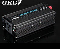 Автомобильный инвертор 1000 Вт UKC 1000W 12V-220V (black series)